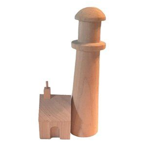 Unfinished 6.25 Inch Wooden Lighthouse for Decorative Painting